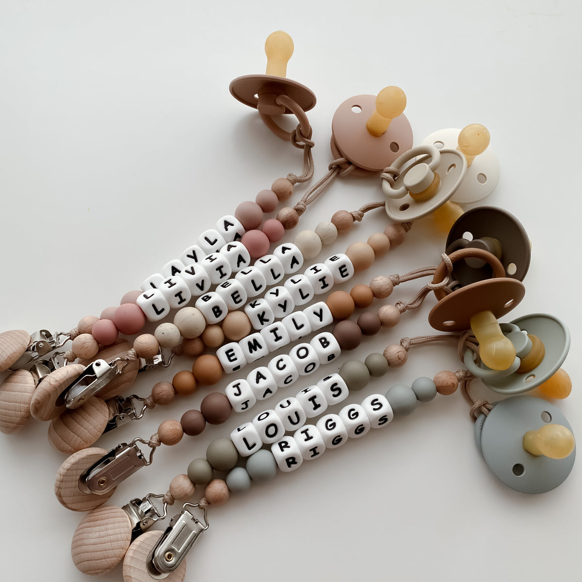 Personalized Pacifier Clip – Oatmilk Baby
