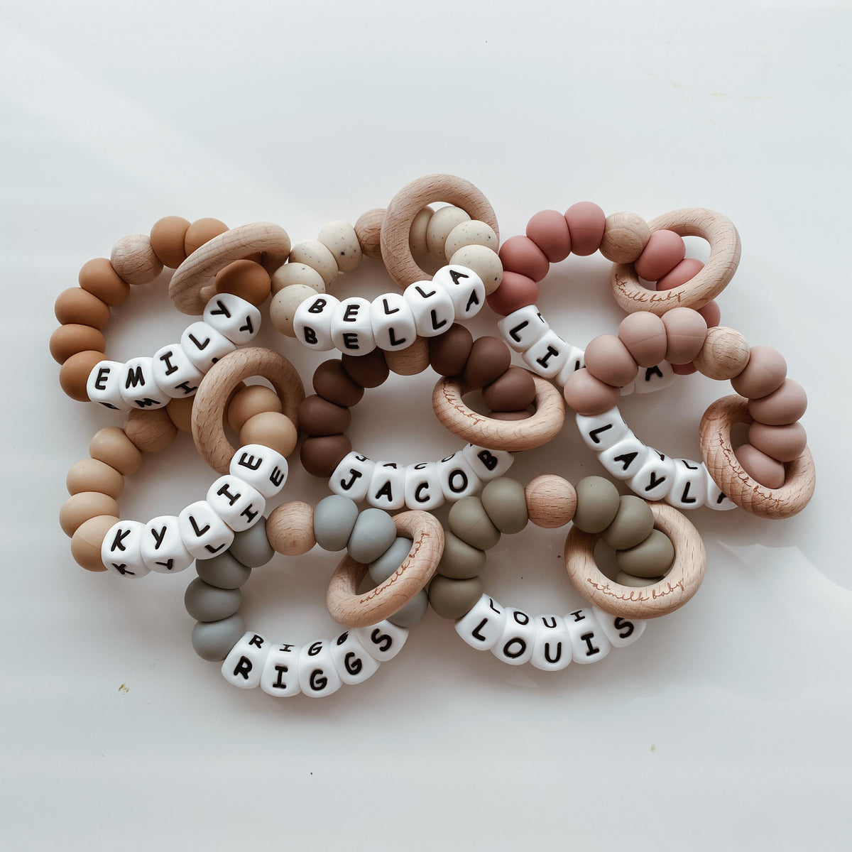 Flavored Teething Rings Silicone Teething Rings | Personalized Teethers – Oatmilk Baby