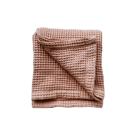 Cotton Baby Waffle Blanket - Dusty Pink