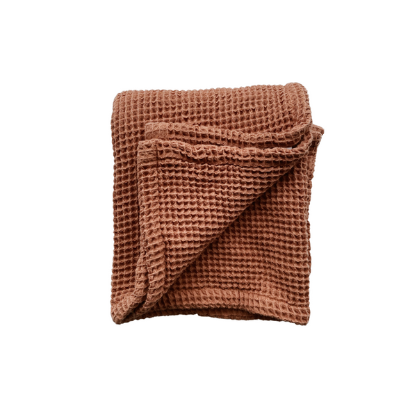 Cotton Baby Waffle Blanket - Toffee