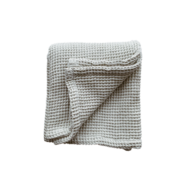 Cotton Baby Waffle Blanket - Light Grey