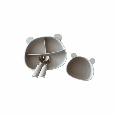 Bear Dinnerware Set - Light Grey