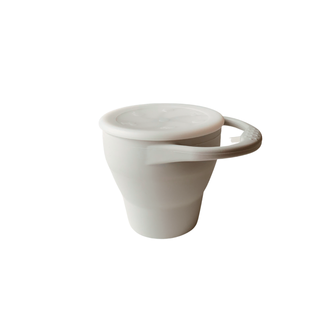 Silicone Collapsable Snack Cup - Light Grey