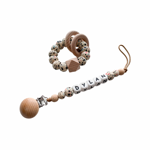 Personalized Pacifier Clip – Oatmilk Baby