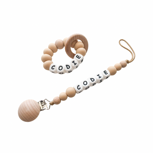 Personalized teething online pacifier clip